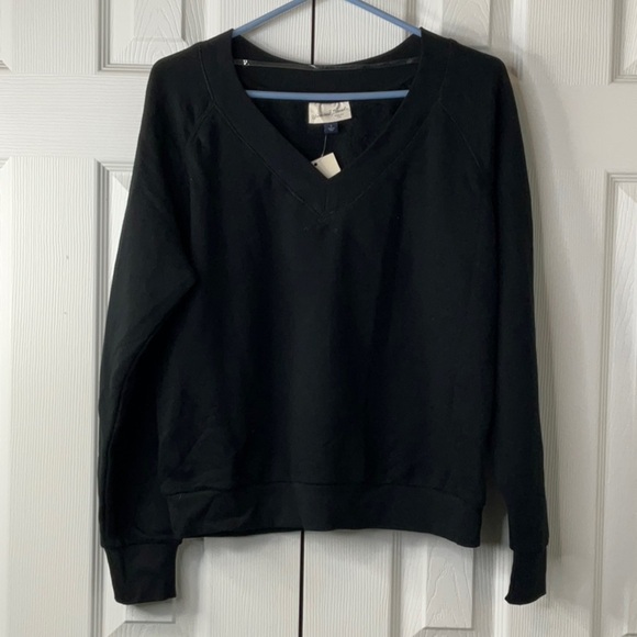 Universal Thread Womens V-Neck Black Long sleeve Sweatshirt Size S - Picture 4 of 8